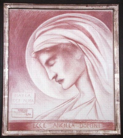 Íme, az Úr szolgálóleánya: Alma Isten Anyja alkotó: Simeon Solomon
