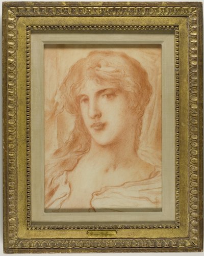 Fej, 1880 körül (vörös kréta, buff vászonpapír) alkotó: Simeon Solomon