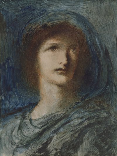 Egy fiatal lány feje (wc, toll és tinta papíron) alkotó: Simeon Solomon