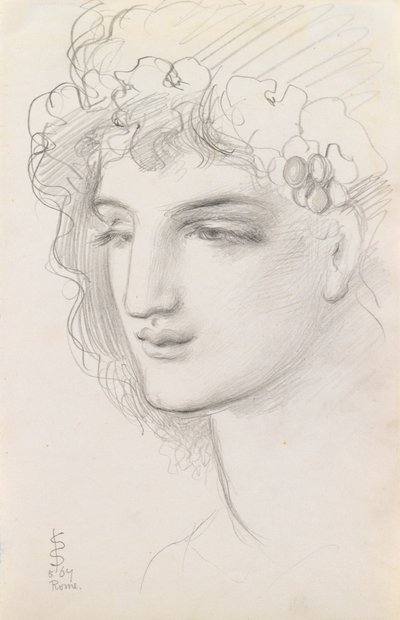 Füzéres fej tanulmánya, 1867 alkotó: Simeon Solomon