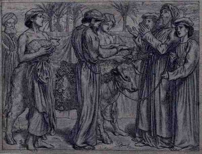 Aaron első felajánlása (toll és tinta) alkotó: Simeon Solomon