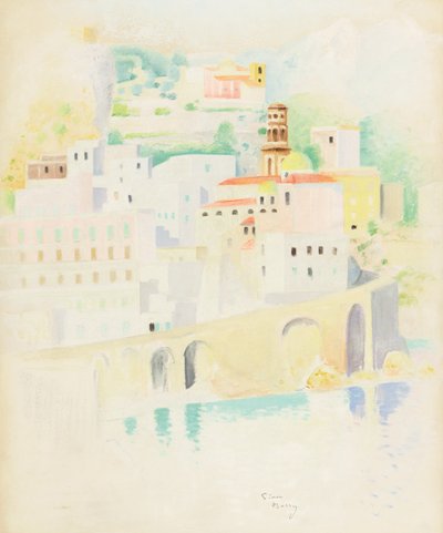 Atrani, Amalfi-part (pasztell, papír) alkotó: Simon Albert Bussy