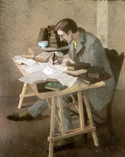 Lytton Strachey portréja (pasztell, papír) alkotó: Simon Albert Bussy