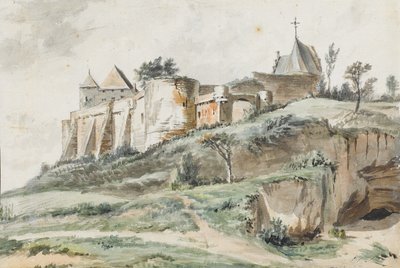 Kilátás a Keizersberg-kastélyra, Leuven, 1782 alkotó: Simon Alexandre Clément Denis