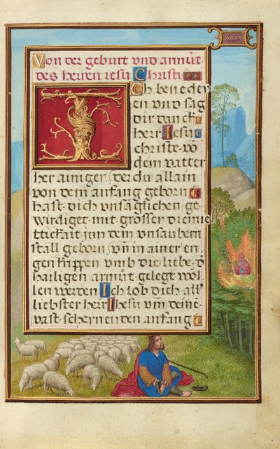 Rand mit Moses und dem brennenden Busch alkotó: Simon Bening