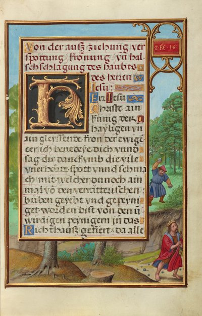 Rand mit Shimei, der Steine auf David wirft alkotó: Simon Bening