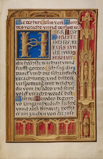 Díszített szövegoldal alkotó: Simon Bening