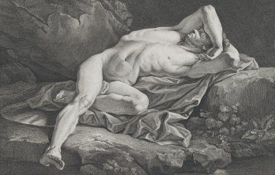 Tanulmány a férfi aktról, 1762. alkotó: Simon Charles Miger