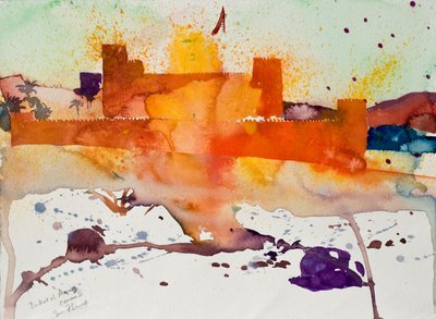 Birkat al Marez, Omán II, 2004 (akvarell) alkotó: Simon Fletcher