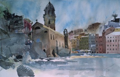 Fernazza, Cinque Terre, 2002 (akvarell, papír) alkotó: Simon Fletcher