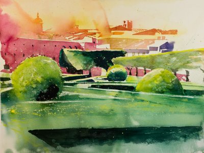 Horti Leonini (akvarell, papír) alkotó: Simon Fletcher