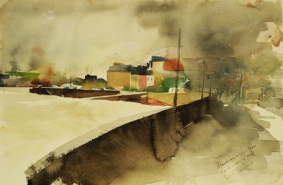 Monkstown kikötő, Cork, 2003 (akvarell) alkotó: Simon Fletcher