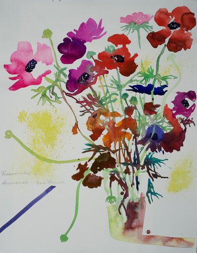 Ranunculus  anemones, 2010 (akvarell) alkotó: Simon Fletcher