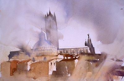 Sienai székesegyház (akvarell, papír) alkotó: Simon Fletcher