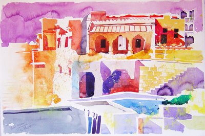 Tibeti Jaisalmer (akvarell, papír) alkotó: Simon Fletcher