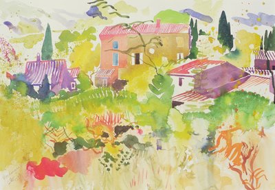 Vendanges I, 2007 (akvarell) alkotó: Simon Fletcher