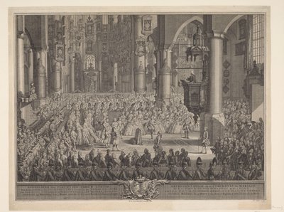 Karel Christiaan van Nassau-Weilburg házassága Karolina hercegnővel, 1760 (...) Weilburg nassaui herceg és (...) Carolina van Oranje & Nassau ünnepélyes esküvőjének képe 1760. március 5-én, szerdán, a Groote Kerk in 