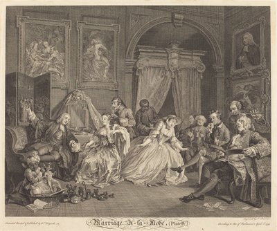 Házasság a la Mode: pl.4 alkotó: Simon Francois Ravenet I after William Hogarth