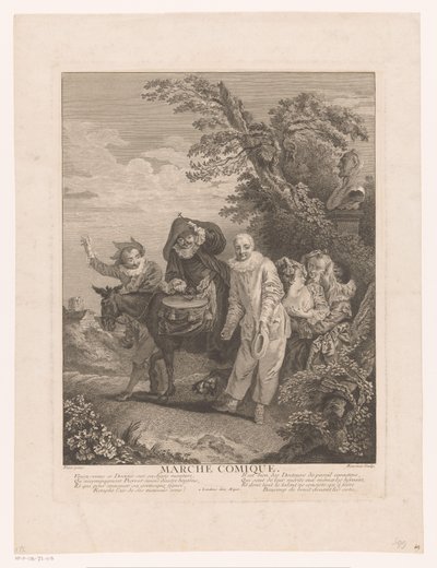 Színházi figurák felvonulása Marche Comique (cím a tárgyon) alkotó: Simon François Ravenet (le vieux)