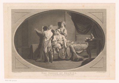 A rajz feltalálása A rajz eredete (cím a tárgyon) alkotó: Simon François Ravenet (le vieux)