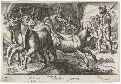 Hercules hoedt de kudde van Geryon (cím a tárgyon) Herculische téma (sorozat címe) alkotó: Simon Frisius