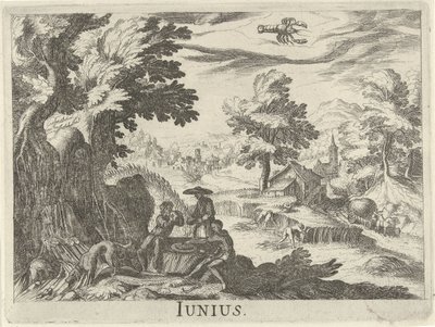 június Junius (cím a tárgyon) Tizenkét hónap (sorozat címe) alkotó: Simon Frisius