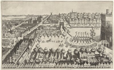Tűzgyújtás Hágában a fegyverszünet kihirdetése után, 1609 alkotó: Simon Frisius