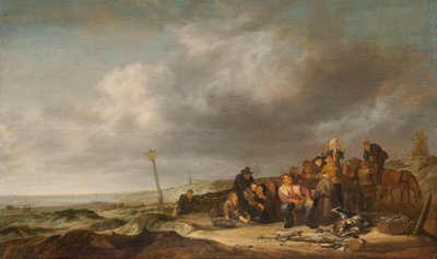 Strand halászokkal alkotó: Simon Jacobsz. Vlieger