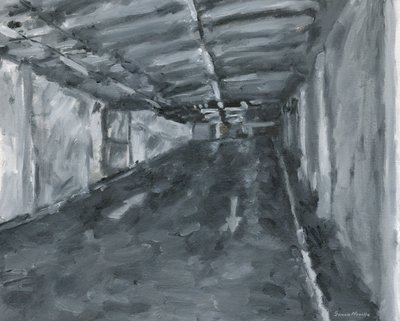 Parkolóház belső tér 11., 2023 (olaj, vászon) alkotó: Simon Neville