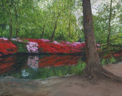 Still Pond, Richmond Park, 2013 (akril, vászon) alkotó: Simon Neville