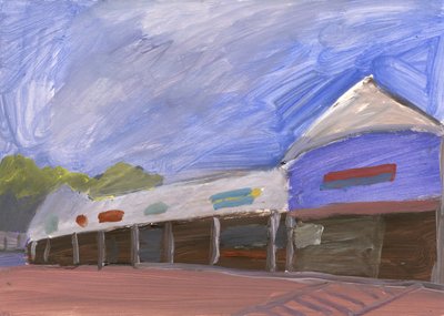 Strip Mall 4, 2023 (akril, papír) alkotó: Simon Neville