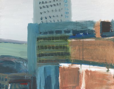 Wandsworthi városkép 5, 2009 (akril és grafit vászonra) alkotó: Simon Neville