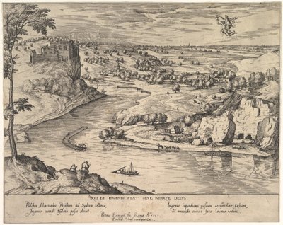 Folyói táj a Merkúr elrabló pszichéjével, kb. 1595. alkotó: Simon Novellanus
