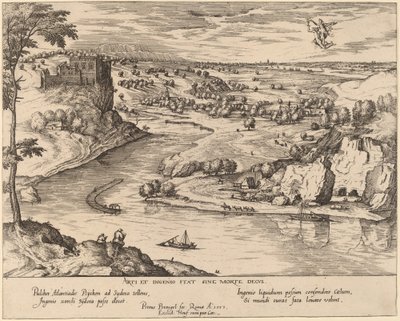 Folyói táj Merkúrral és Psychével alkotó: Simon Novellanus after Pieter Bruegel the Elder