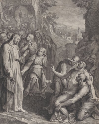 Lázár feltámadása, Krisztussal a bal oldalon, kb. 1729. alkotó: Simon Vallee
