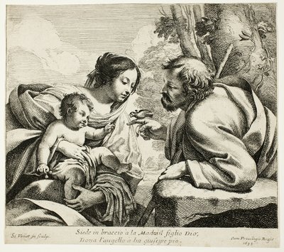 Szent család egy madárral alkotó: Simon Vouet