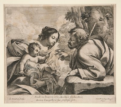 Szent család madárral alkotó: Simon Vouet