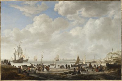 Kilátás egy tengerpartra alkotó: Simon de Vlieger