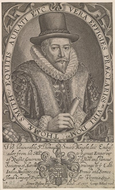 Sir Thomas Smith, a Kelet-indiai Társaság első kormányzója, oroszországi nagykövet 1604-1605, 1617. alkotó: Simon van de Passe