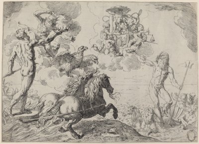 Jupiter, Neptunusz és Plútó alkotó: Simone Cantarini
