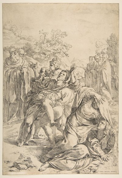 Szent Benedek ördögűz egy démont, kb. 1637-1639. alkotó: Simone Cantarini