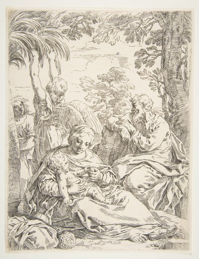 Az Egyiptomba menekülő Szent Család kb. 1637-1639. alkotó: Simone Cantarini