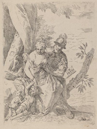 Mars, Vénusz és Ámor alkotó: Simone Cantarini after Veronese