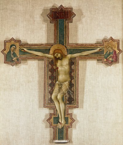 Feszület Szűz Máriával és Szent János evangélistával (Tempera fán, 1321-1325) alkotó: Simone Martini