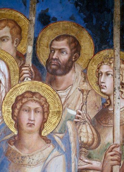 Maesta, a szentek részlete, 1315-ös freskó alkotó: Simone Martini