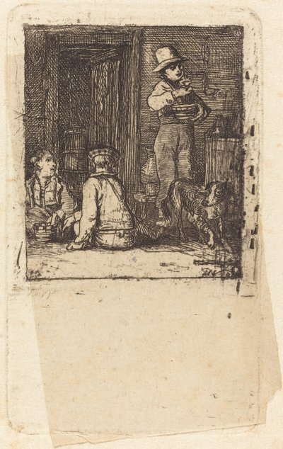 Belső három fiúval és egy kutyával alkotó: Sir David Wilkie