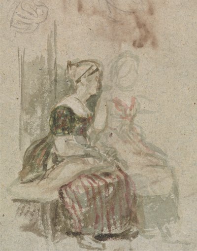 Tanulmány a "The Penny Wedding"-hez alkotó: Sir David Wilkie