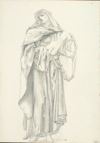 Drapizált férfifigura (2614-es vázlatfüzet) alkotó: Sir Edward Burne Jones