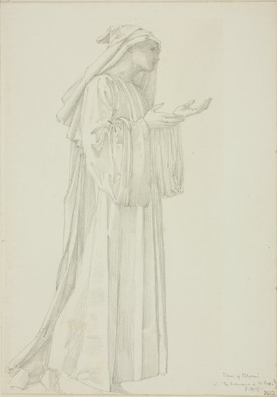 Zarándok figurája a Rózsa római romában alkotó: Sir Edward Burne Jones