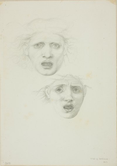 A Medusa vezetője, két tanulmány a Rondanini Medusa számára alkotó: Sir Edward Burne Jones